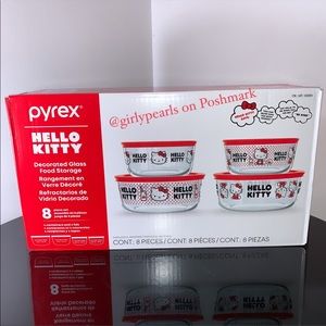 Hello Kitty Pyrex Containers 8 Piece Set NEW